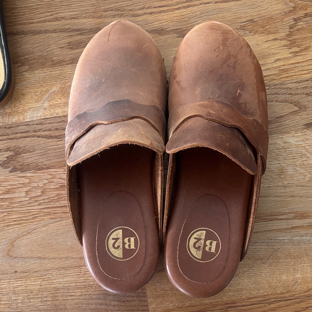 ⭐️ B2 Brown Leather Mules for Women